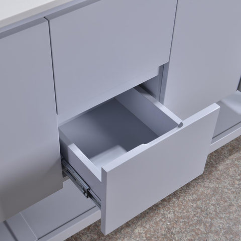 Image of Alya Bath Biscayne 60" Double Bathroom Vanity with 24" Mirrors BC-3501-60-LG-2M24