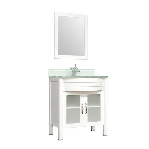 Image of Alya Bath Elite 30" Single Modern Bathroom Vanity with countertop AW-082-30-W-LGGT-NM