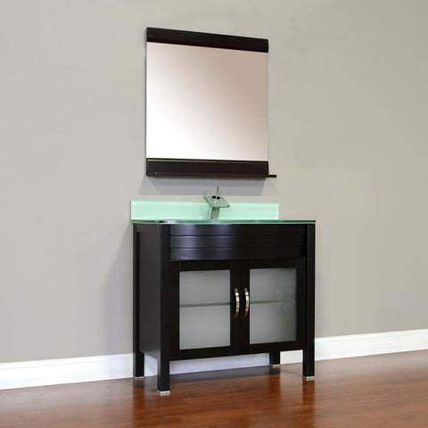 Image of Alya Bath Elite 36" Single Modern Bathroom Vanity Countertop AW-082-36-B-LGGT-NM