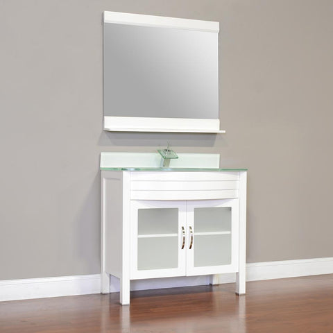 Image of Alya Bath Elite 36" Single Modern Bathroom Vanity Countertop AW-082-36-B-LGGT-NM