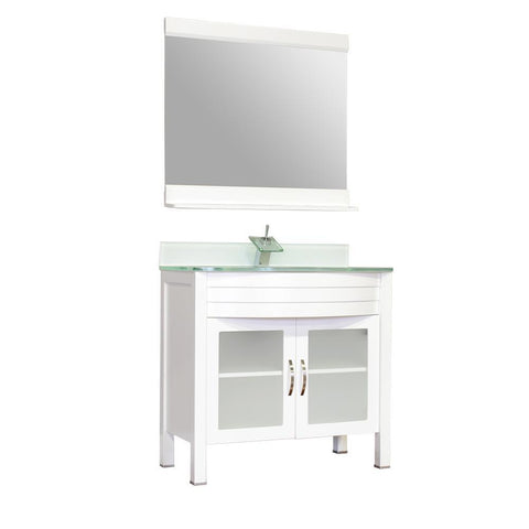 Image of Alya Bath Elite 36" Single Modern Bathroom Vanity Countertop AW-082-36-W-LGGT-NM