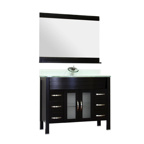 Image of Alya Bath Elite 42" Single Modern Bathroom Vanity with Countertop AW-082-42-B-LGGT-NM