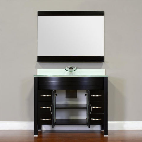 Image of Alya Bath Elite 42" Single Modern Bathroom Vanity with Countertop AW-082-42-B-LGGT-NM