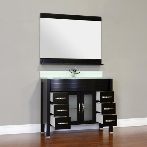 Image of Alya Bath Elite 42" Single Modern Bathroom Vanity with Countertop AW-082-42-B-LGGT-NM