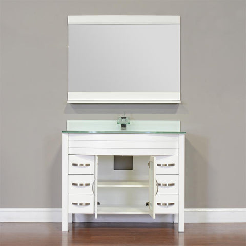 Image of Alya Bath Elite 42" Single Modern Bathroom Vanity with Countertop AW-082-42-B-LGGT-NM