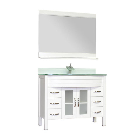 Image of Alya Bath Elite 42" Single Modern Bathroom Vanity with Countertop AW-082-42-W-LGGT-NM