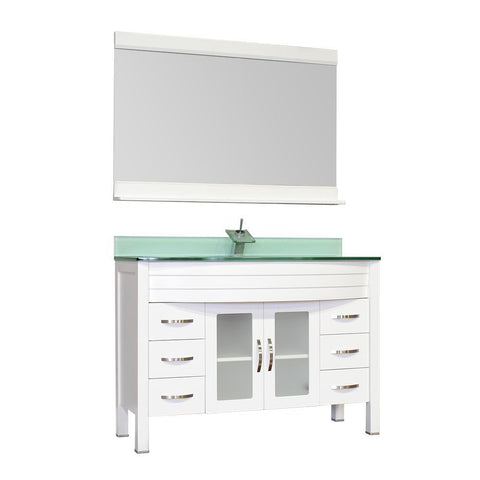 Image of Alya Bath Elite 48" Single Modern Bathroom Vanity with Countertop AW-082-48-W-LGGT-NM