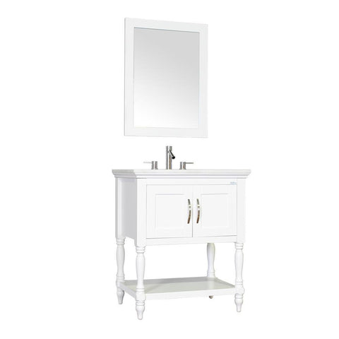 Image of Alya Bath Hampton 30" Single Contemporary Bathroom Vanity with Countertop LA-209-30-W-NT-BMT-NM
