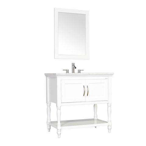 Image of Alya Bath Hampton 36" Single Contemporary Bathroom Vanity with Countertop LA-209-36-W-NT-BMT-NM