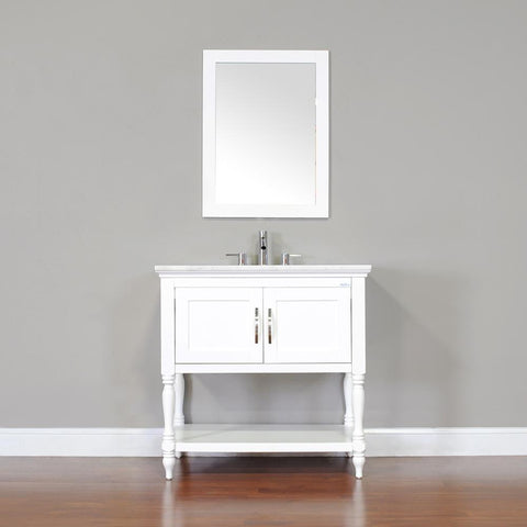 Image of Alya Bath Hampton 36" Single Contemporary Bathroom Vanity with Countertop LA-209-36-W-NT-BMT-NM