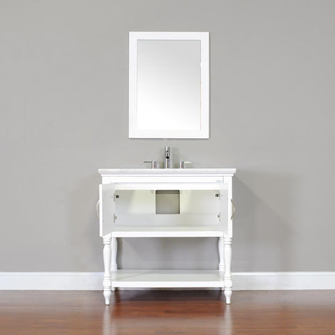 Image of Alya Bath Hampton 36" Single Contemporary Bathroom Vanity with Countertop LA-209-36-W-NT-BMT-NM