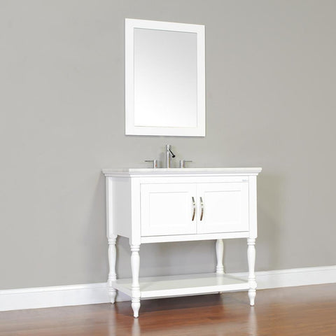 Image of Alya Bath Hampton 36" Single Contemporary Bathroom Vanity with Countertop LA-209-36-W-NT-BMT-NM