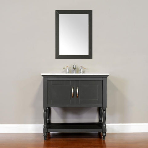 Image of Alya Bath Hampton 36" Single Contemporary Bathroom Vanity with Countertop LA-209-36-W-NT-BMT-NM