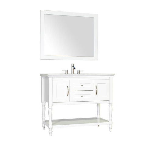 Image of Alya Bath Hampton 42" Single Contemporary Bathroom Vanity with Countertop LA-209-42-W-NT-BMT-NM