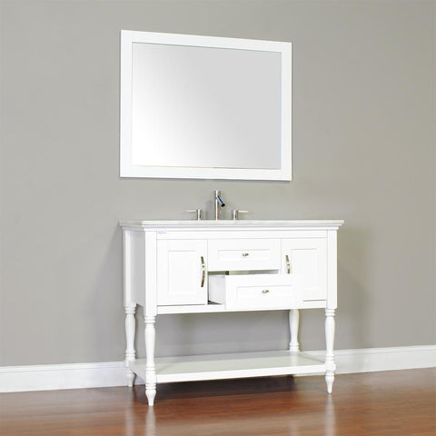 Image of Alya Bath Hampton 42" Single Contemporary Bathroom Vanity with Countertop LA-209-42-W-NT-BMT-NM