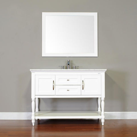 Image of Alya Bath Hampton 48" Single Contemporary Bathroom Vanity with Countertop LA-209-48-W-NT-BMT-NM