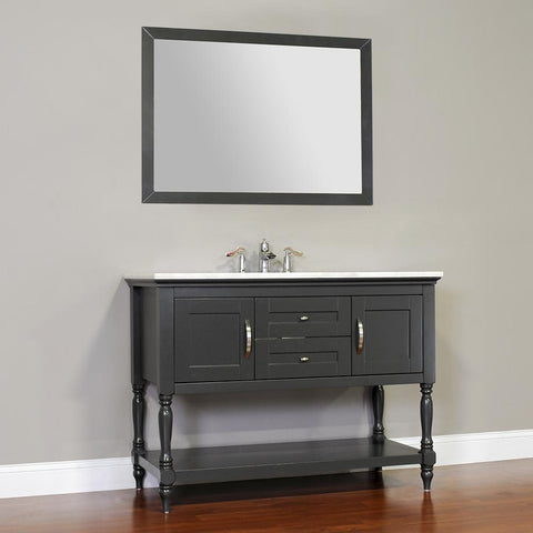Image of Alya Bath Hampton 48" Single Contemporary Bathroom Vanity with Countertop LA-209-48-W-NT-BMT-NM