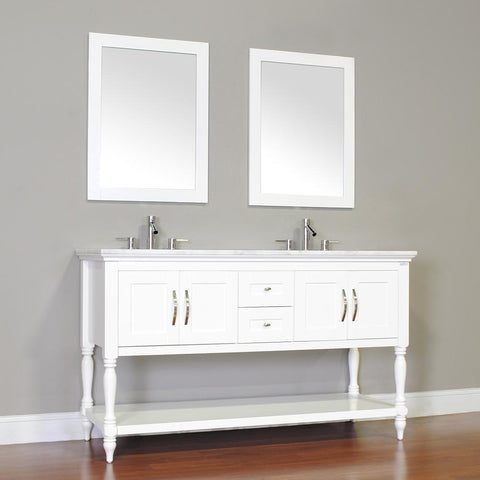 Image of Alya Bath Hampton 60" Double Contemporary Bathroom Vanity with Countertop LA-209-60-W-NT-DBL-BMT-NM