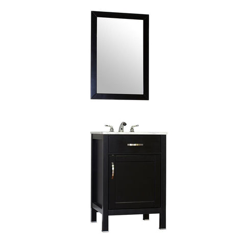 Image of Alya Bath Hudson 24" Single Contemporary Bathroom Vanity with Countertop FW-8016-24-B-NT-BMT-NM