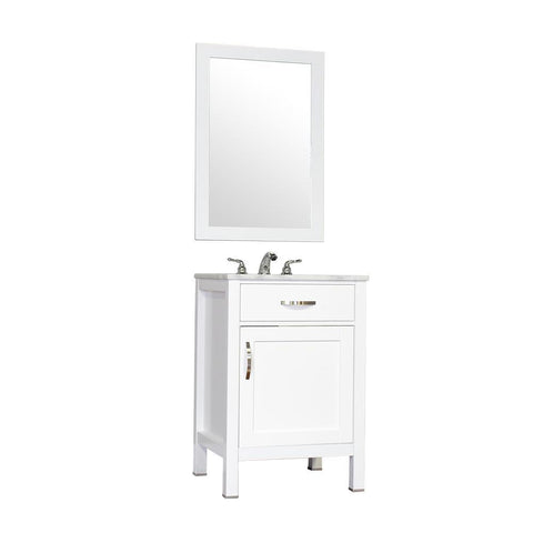 Image of Alya Bath Hudson 24" Single Contemporary Bathroom Vanity with Countertop FW-8016-24-W-NT-BMT-NM