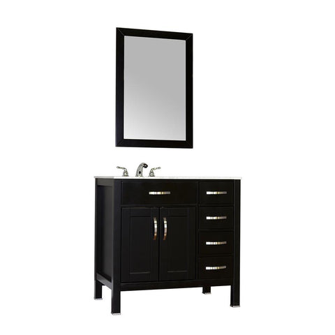 Image of Alya Bath Hudson 36" Single Contemporary Bathroom Vanity with Countertop FW-8016-36-B-NT-BMT-NM