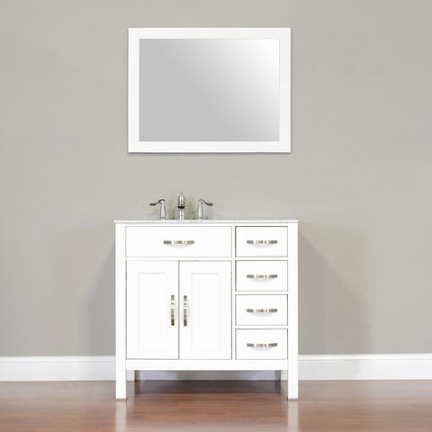 Image of Alya Bath Hudson 36" Single Contemporary Bathroom Vanity with Countertop FW-8016-36-B-NT-BMT-NM