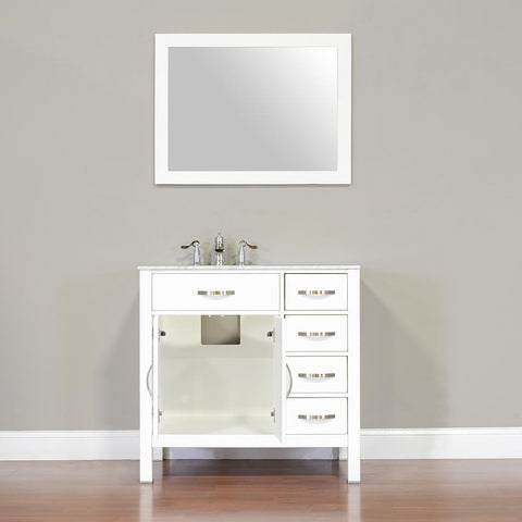 Image of Alya Bath Hudson 36" Single Contemporary Bathroom Vanity with Countertop FW-8016-36-B-NT-BMT-NM