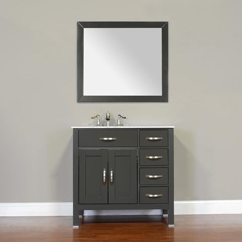 Image of Alya Bath Hudson 36" Single Contemporary Bathroom Vanity with Countertop FW-8016-36-B-NT-BMT-NM