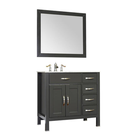 Image of Alya Bath Hudson 36" Single Contemporary Bathroom Vanity with Countertop FW-8016-36-G-NT-BMT-NM