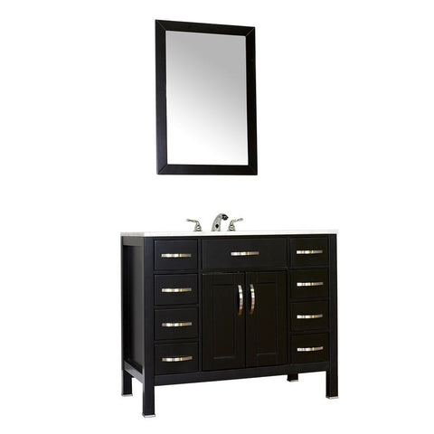 Image of Alya Bath Hudson 42" Single Contemporary Bathroom Vanity with Countertop FW-8016-42-B-NT-BMT-NM