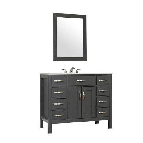 Image of Alya Bath Hudson 42" Single Contemporary Bathroom Vanity with Countertop FW-8016-42-G-NT-BMT-NM