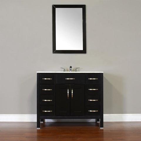 Image of Alya Bath Hudson 42" Single Contemporary Bathroom Vanity with Countertop FW-8016-42-W-NT-WMT-NM