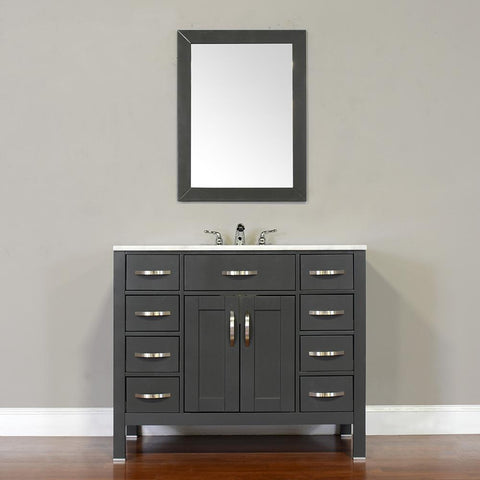 Image of Alya Bath Hudson 42" Single Contemporary Bathroom Vanity with Countertop FW-8016-42-W-NT-WMT-NM