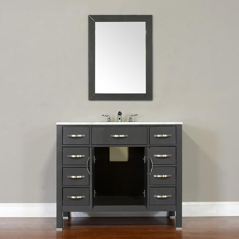 Image of Alya Bath Hudson 42" Single Contemporary Bathroom Vanity with Countertop FW-8016-42-W-NT-WMT-NM