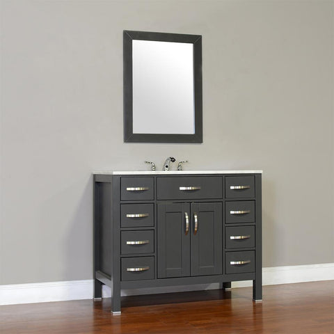 Image of Alya Bath Hudson 42" Single Contemporary Bathroom Vanity with Countertop FW-8016-42-W-NT-WMT-NM