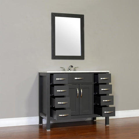 Image of Alya Bath Hudson 42" Single Contemporary Bathroom Vanity with Countertop FW-8016-42-W-NT-WMT-NM