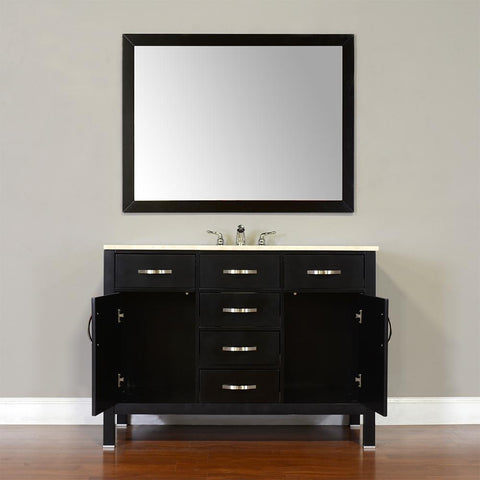 Image of Alya Bath Hudson 48" Single Contemporary Bathroom Vanity with Countertop FW-8016-48-B-NT-BMT-NM