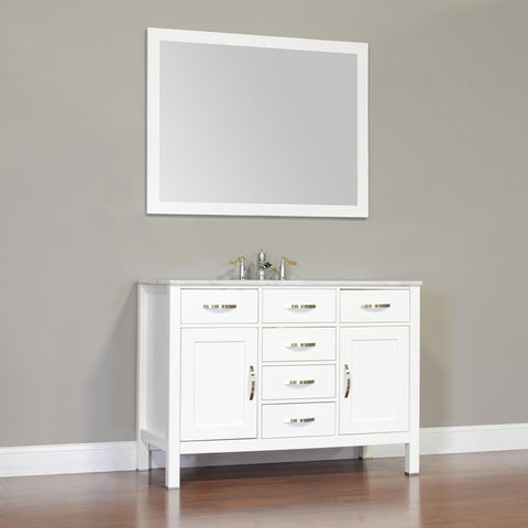 Image of Alya Bath Hudson 48" Single Contemporary Bathroom Vanity with Countertop FW-8016-48-B-NT-BMT-NM