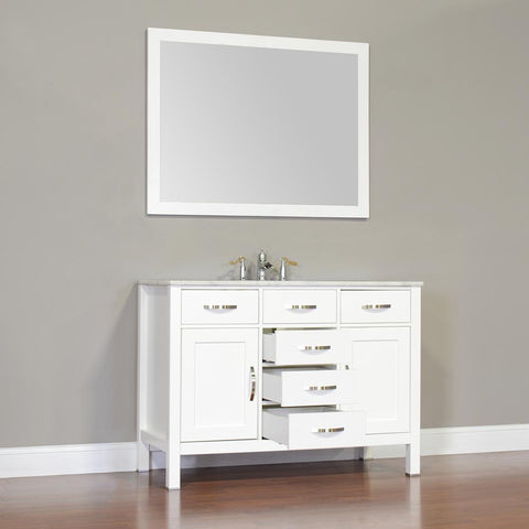 Image of Alya Bath Hudson 48" Single Contemporary Bathroom Vanity with Countertop FW-8016-48-B-NT-BMT-NM