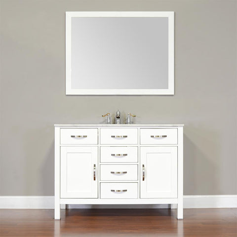 Image of Alya Bath Hudson 48" Single Contemporary Bathroom Vanity with Countertop FW-8016-48-B-NT-BMT-NM