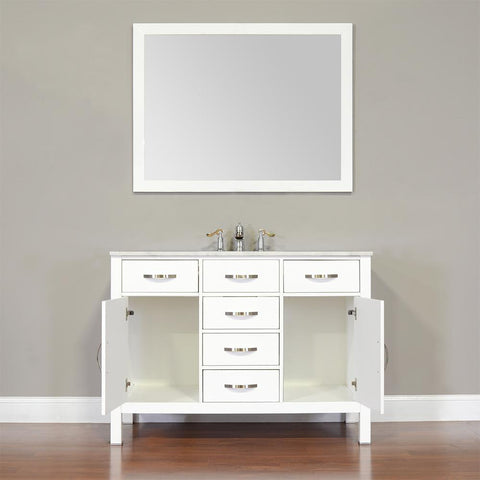 Image of Alya Bath Hudson 48" Single Contemporary Bathroom Vanity with Countertop FW-8016-48-B-NT-BMT-NM