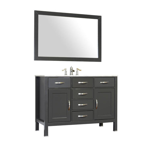 Image of Alya Bath Hudson 48" Single Contemporary Bathroom Vanity with Countertop FW-8016-48-G-NT-BMT-NM