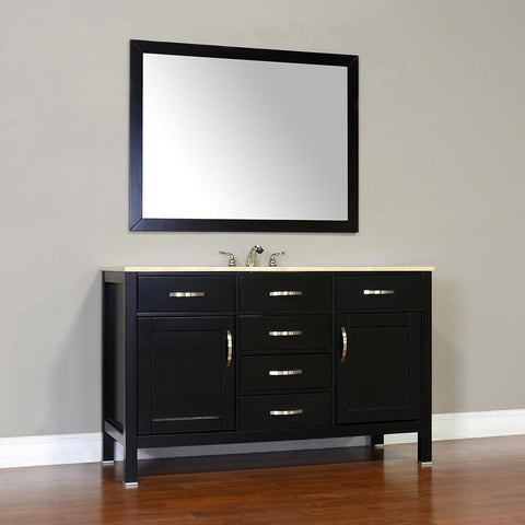 Image of Alya Bath Hudson 56" Single Contemporary Bathroom Vanity with Countertop FW-8016-56-B-NT-WMT-NM