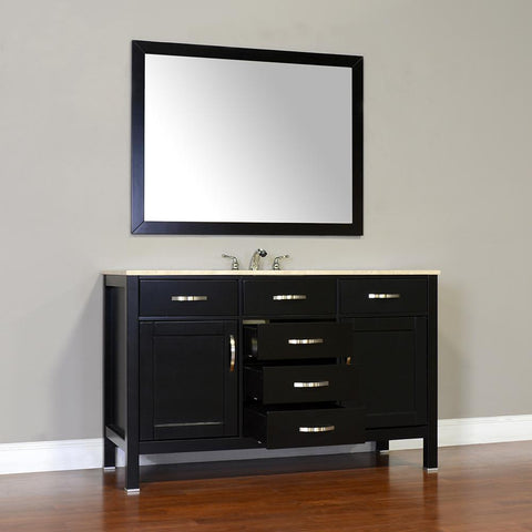 Image of Alya Bath Hudson 56" Single Contemporary Bathroom Vanity with Countertop FW-8016-56-B-NT-WMT-NM