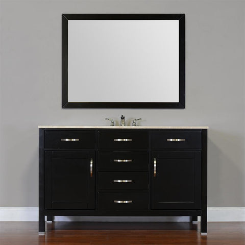 Image of Alya Bath Hudson 56" Single Contemporary Bathroom Vanity with Countertop FW-8016-56-B-NT-WMT-NM