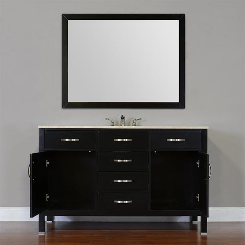 Image of Alya Bath Hudson 56" Single Contemporary Bathroom Vanity with Countertop FW-8016-56-B-NT-WMT-NM