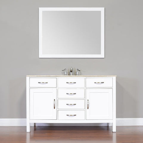 Image of Alya Bath Hudson 56" Single Contemporary Bathroom Vanity with Countertop FW-8016-56-B-NT-WMT-NM