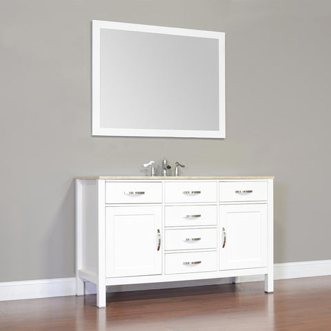 Image of Alya Bath Hudson 56" Single Contemporary Bathroom Vanity with Countertop FW-8016-56-B-NT-WMT-NM