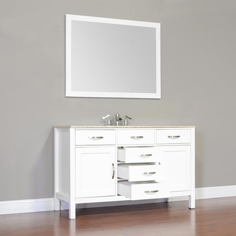 Image of Alya Bath Hudson 56" Single Contemporary Bathroom Vanity with Countertop FW-8016-56-B-NT-WMT-NM