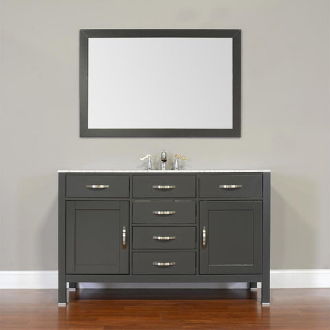 Image of Alya Bath Hudson 56" Single Contemporary Bathroom Vanity with Countertop FW-8016-56-B-NT-WMT-NM